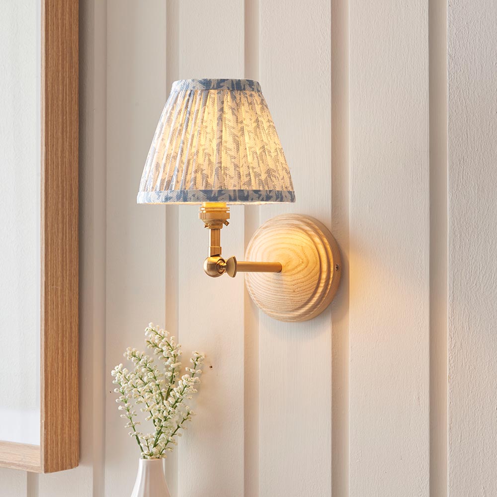 Wood Wing & Leaf 16cm Shell bay blue shade - Comet Lighting