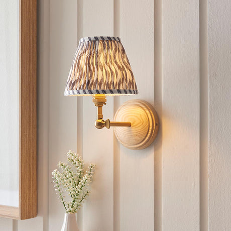 Wood Wing & Ripple 16cm Pearl grey shade - Comet Lighting