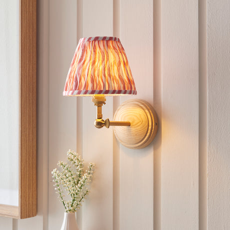 Wood Wing & Ripple 16cm Coral pink shade - Comet Lighting
