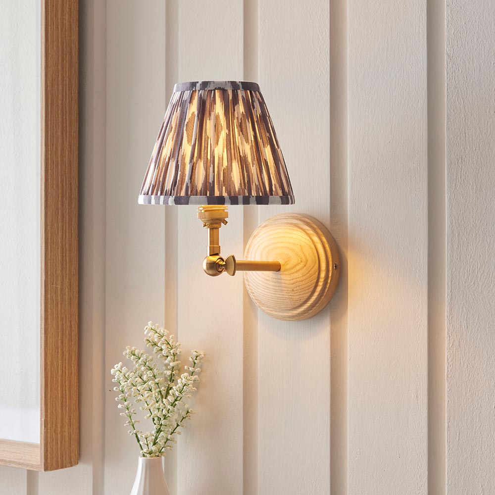 Wood Wing & Ikat 16cm Pearl grey shade - Comet Lighting