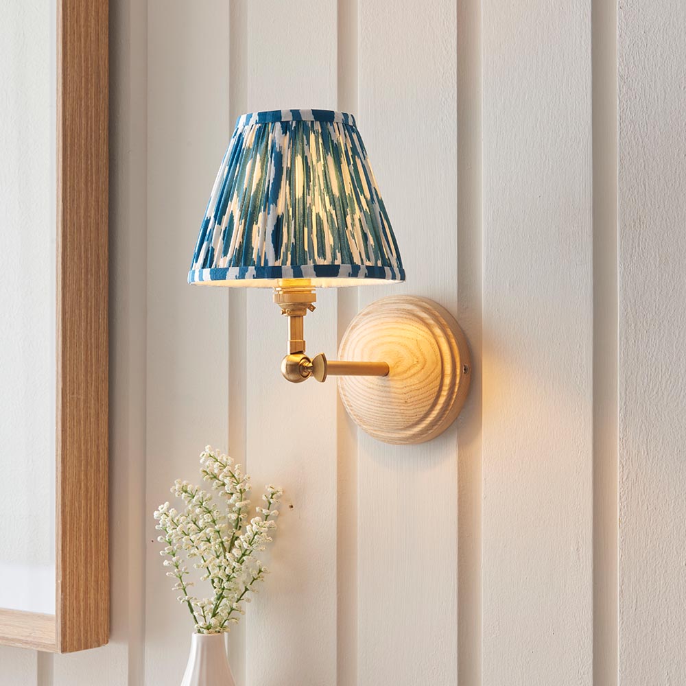 Wood Wing & Ikat 16cm Marlin blue shade - Comet Lighting