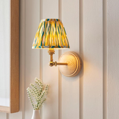 Wood Wing & Ikat 16cm Yellow & jade shade - Comet Lighting