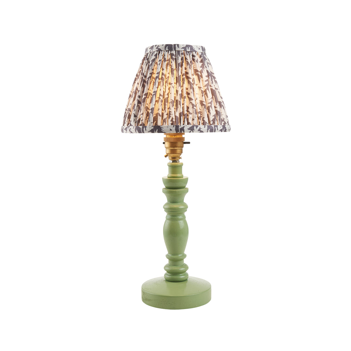 Wooden Green Bibury & Leaf 16cm Pearl grey shade - Comet Lighting