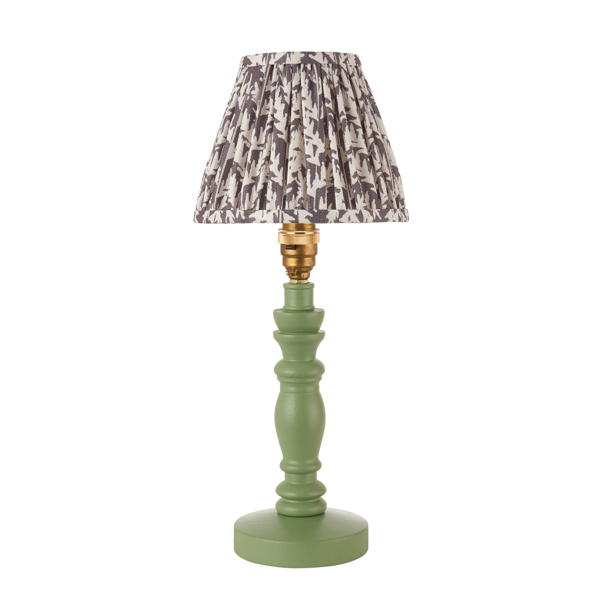 Wooden Green Bibury & Leaf 16cm Pearl grey shade - Comet Lighting
