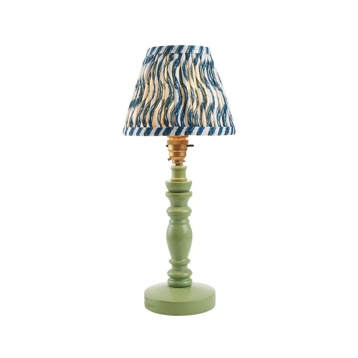 Wooden Green Bibury & Ripple 16cm Marlin blue shade - Comet Lighting