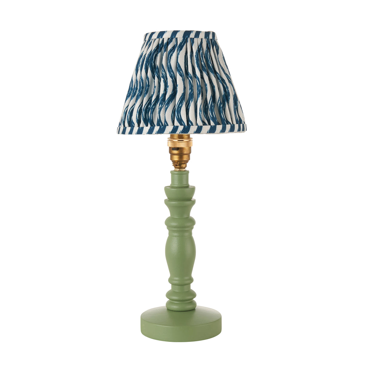 Wooden Green Bibury & Ripple 16cm Marlin blue shade - Comet Lighting