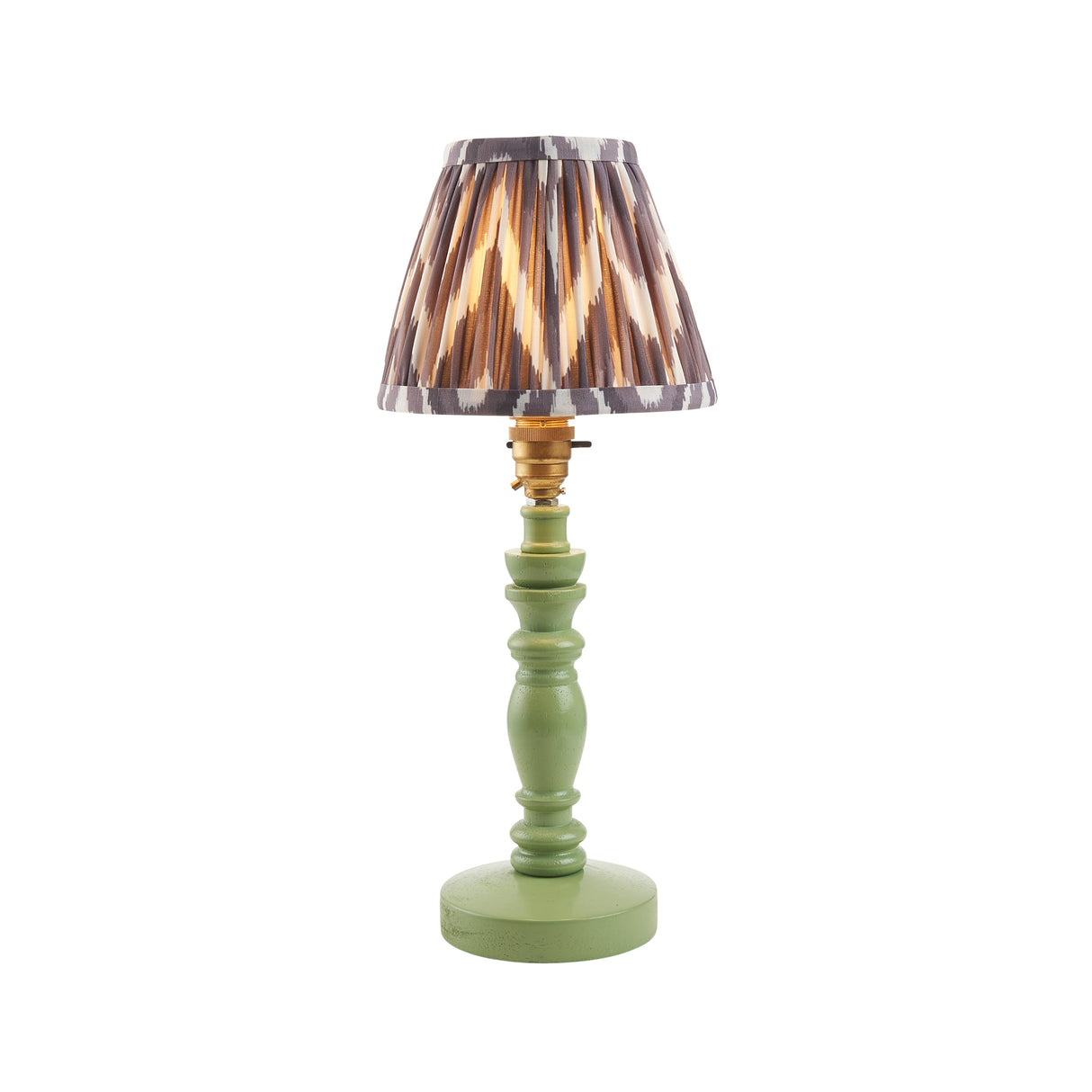 Wooden Green Bibury & Zigzag 16cm Pearl grey shade - Comet Lighting