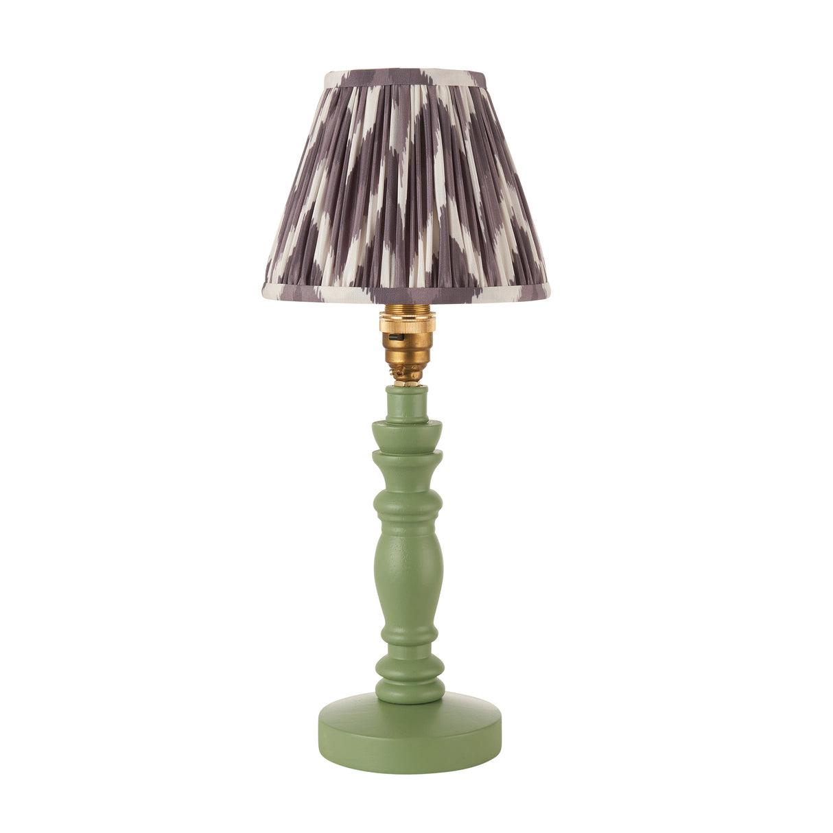 Wooden Green Bibury & Zigzag 16cm Pearl grey shade - Comet Lighting