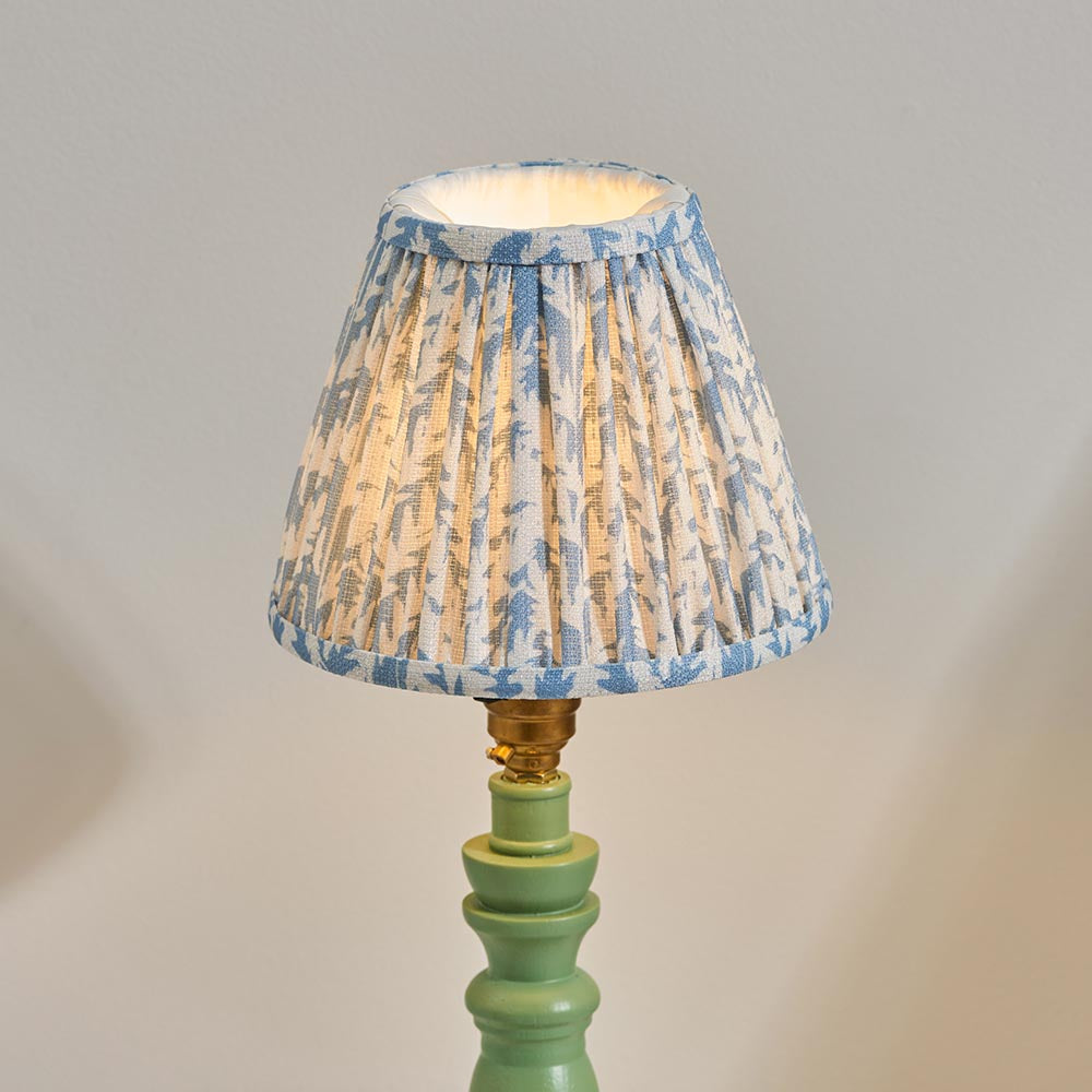 Wooden Green Bibury & Leaf 16cm Shell bay blue shade - Comet Lighting