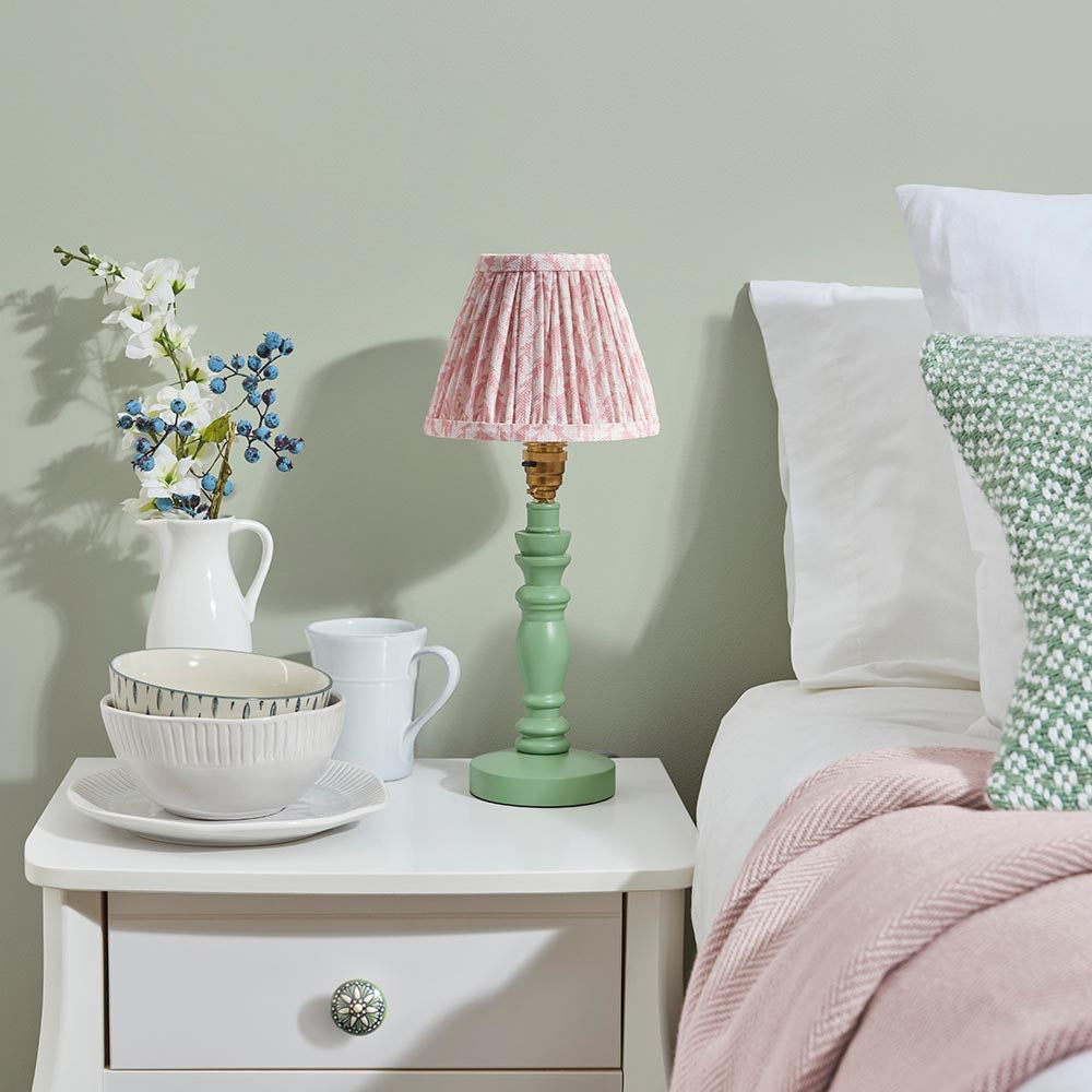 Wooden Green Bibury & Leaf 16cm Peachy keen shade - Comet Lighting