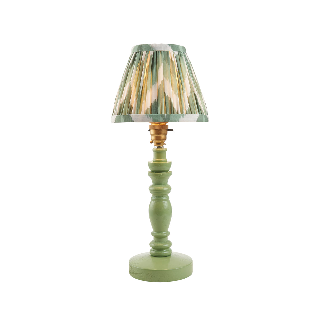 Wooden Green Bibury & Zigzag 16cm Cotswold green shade - Comet Lighting