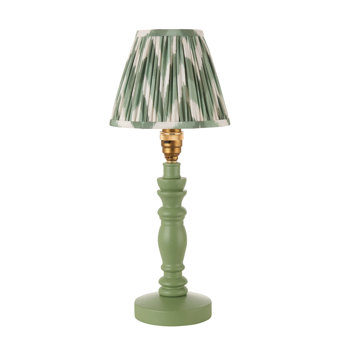Wooden Green Bibury & Zigzag 16cm Cotswold green shade - Comet Lighting