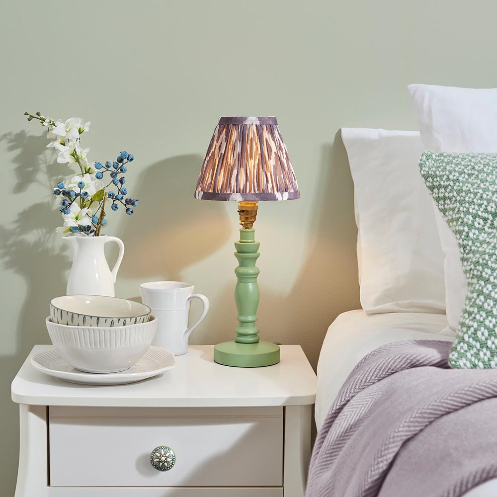 Wooden Green Bibury & Ikat 16cm Pearl grey shade - Comet Lighting