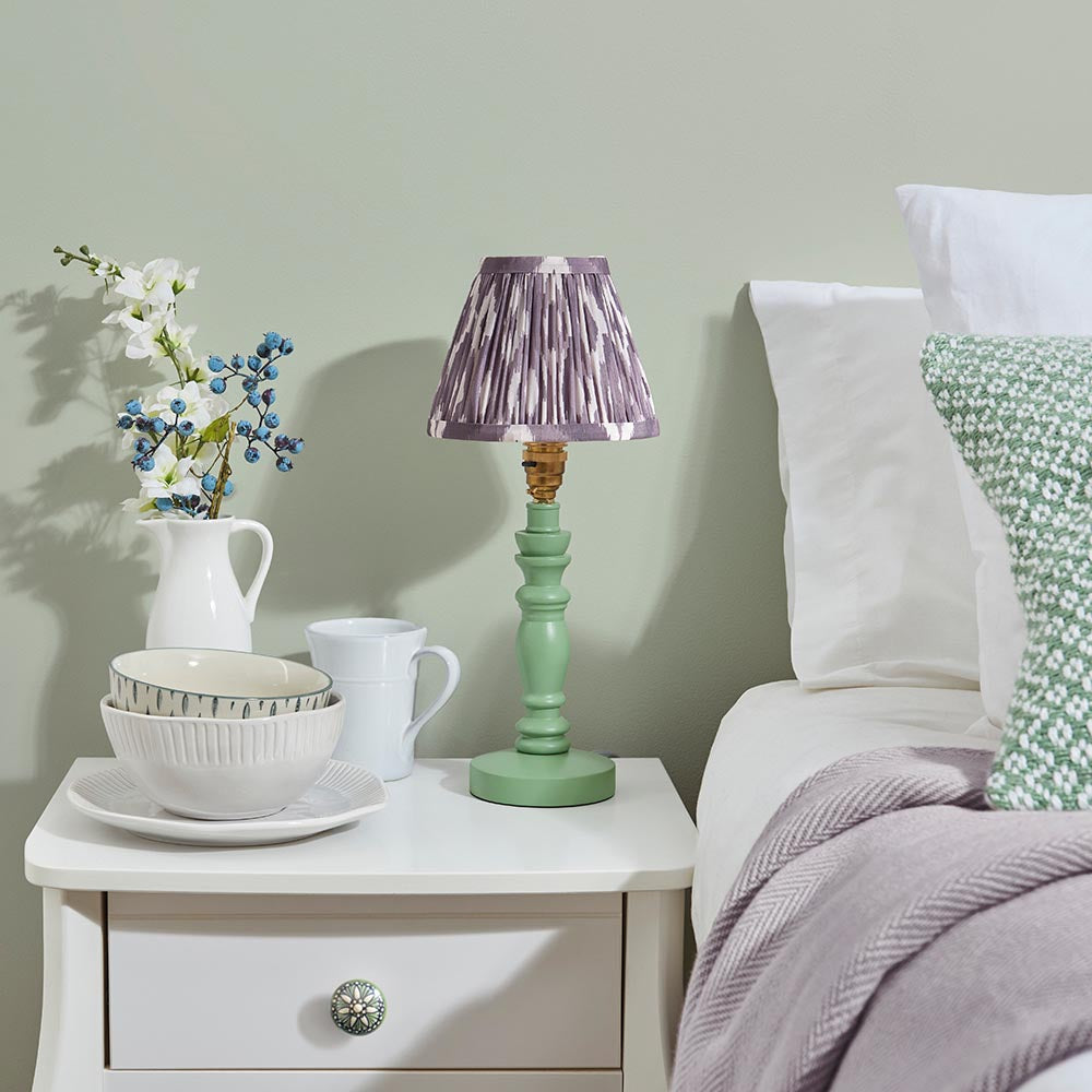 Wooden Green Bibury & Ikat 16cm Pearl grey shade - Comet Lighting