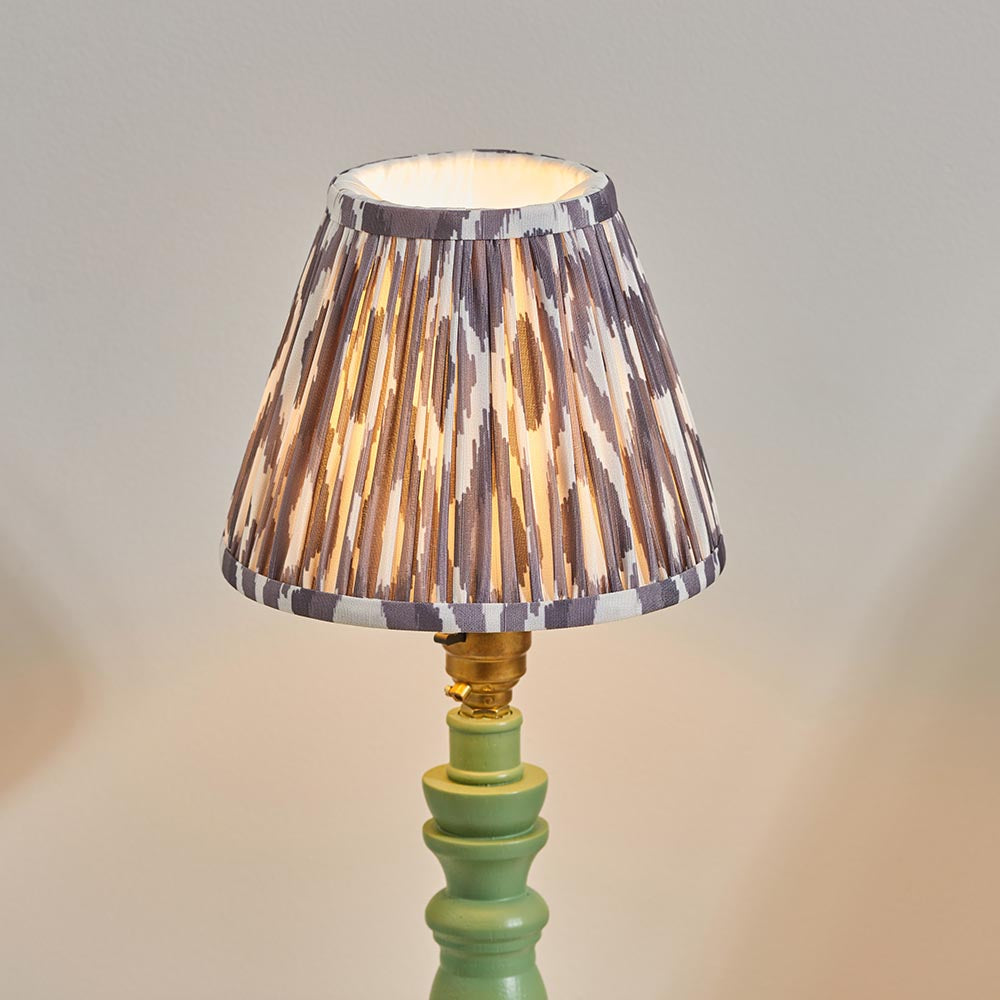 Wooden Green Bibury & Ikat 16cm Pearl grey shade - Comet Lighting