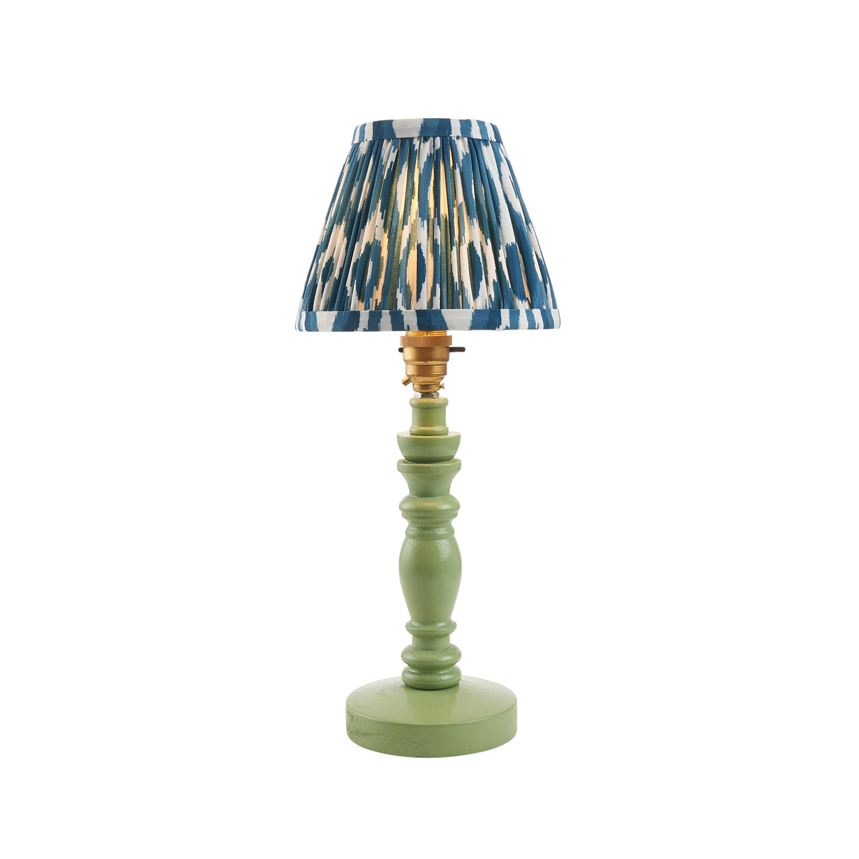 Wooden Green Bibury & Ikat 16cm Marlin blue shade - Comet Lighting