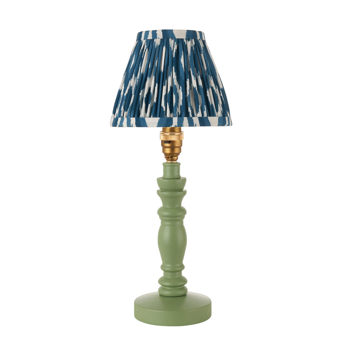 Wooden Green Bibury & Ikat 16cm Marlin blue shade - Comet Lighting