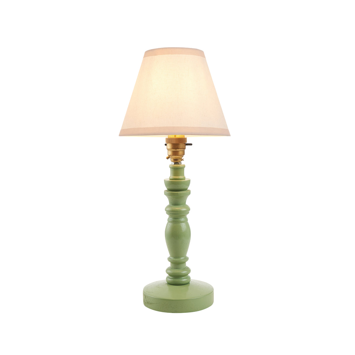 Wooden Green Bibury & Ivy 16cm Vintage white shade - Comet Lighting