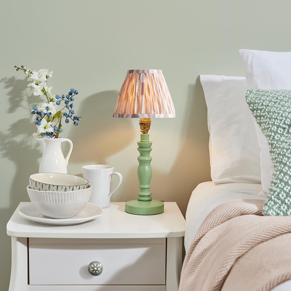 Wooden Green Bibury & Ikat 16cm Neutral shade - Comet Lighting