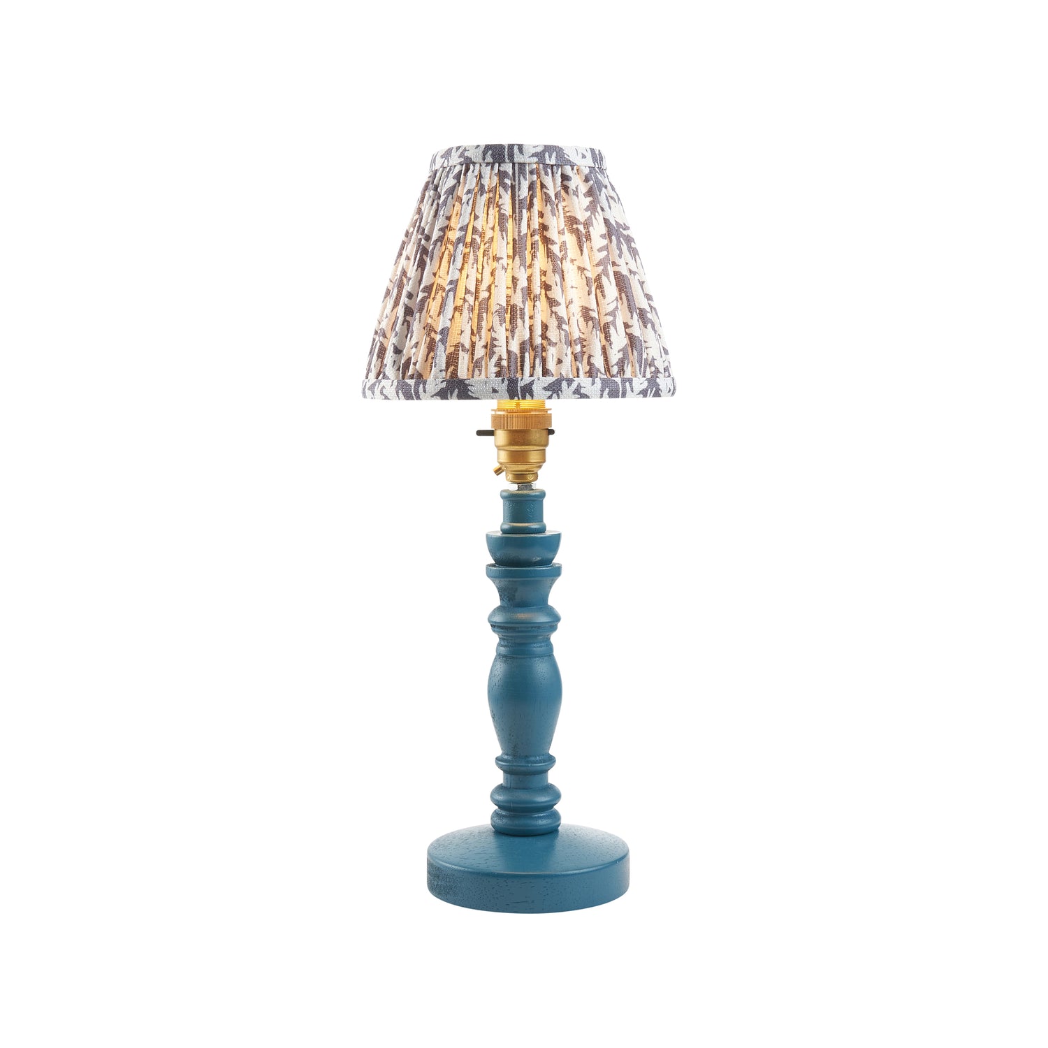 Wooden Blue Bibury & Leaf 16cm Pearl grey shade - Comet Lighting