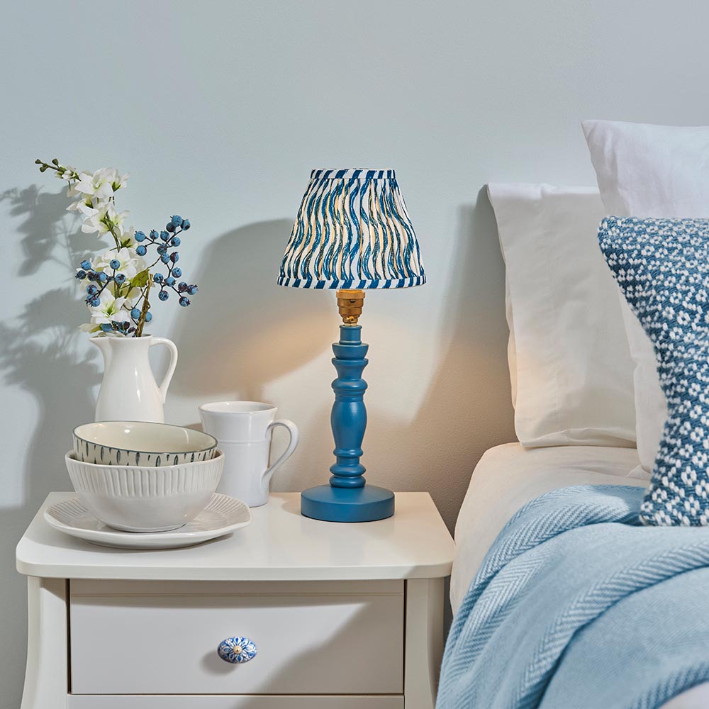 Wooden Blue Bibury & Ripple 16cm Marlin blue shade - Comet Lighting