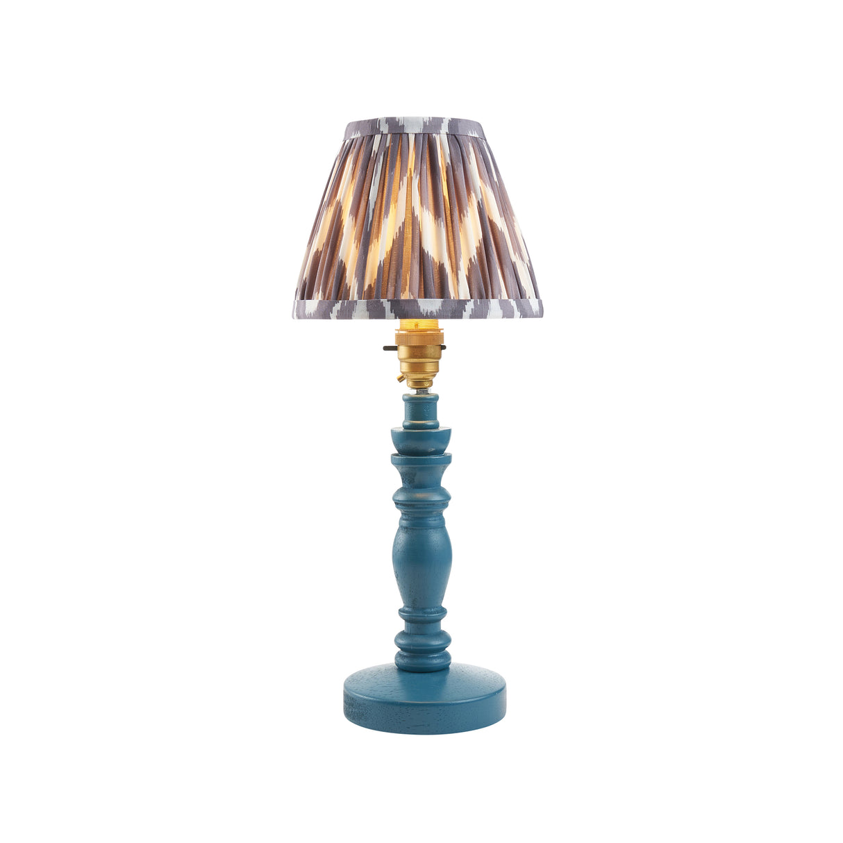 Wooden Blue Bibury & Zigzag 16cm Pearl grey shade - Comet Lighting