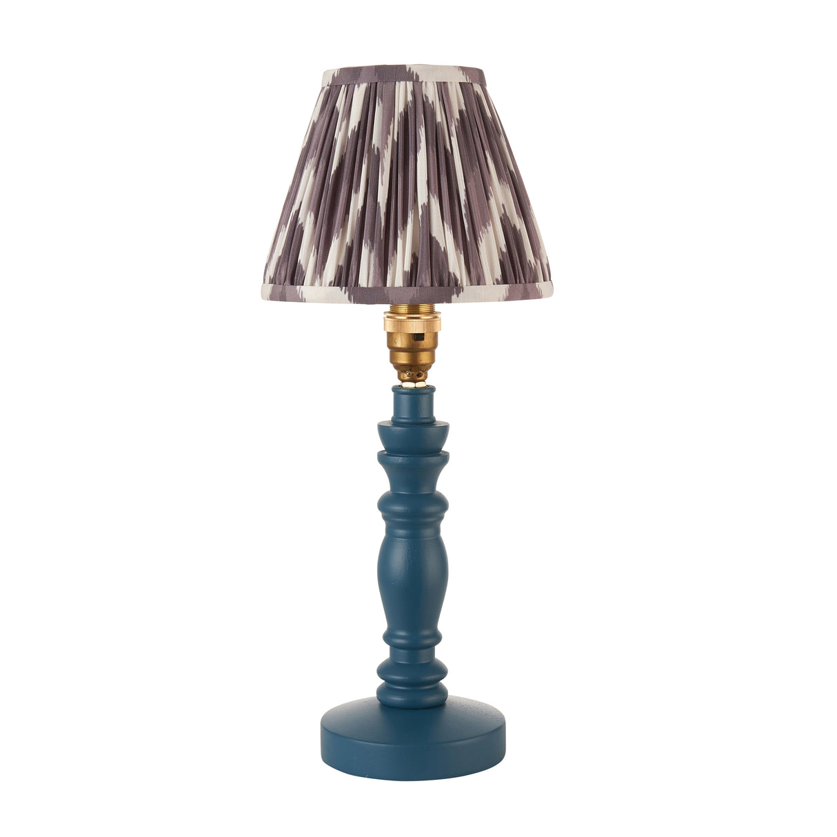 Wooden Blue Bibury & Zigzag 16cm Pearl grey shade - Comet Lighting