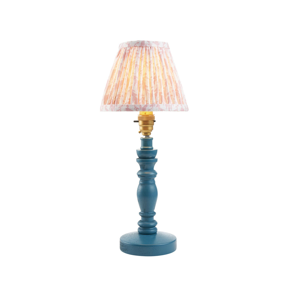 Wooden Blue Bibury & Leaf 16cm Peachy keen shade - Comet Lighting