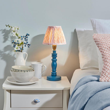 Wooden Blue Bibury & Leaf 16cm Peachy keen shade - Comet Lighting