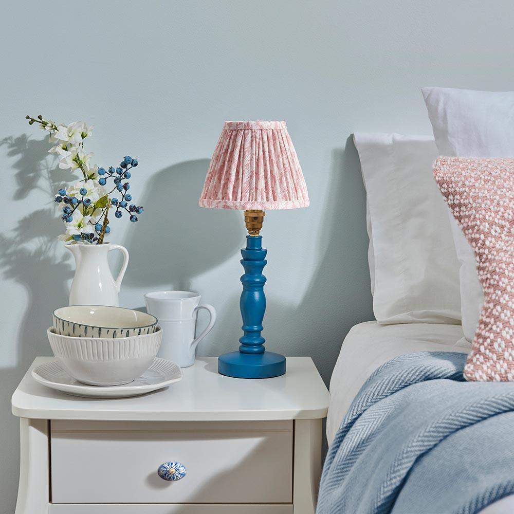 Wooden Blue Bibury & Leaf 16cm Peachy keen shade - Comet Lighting