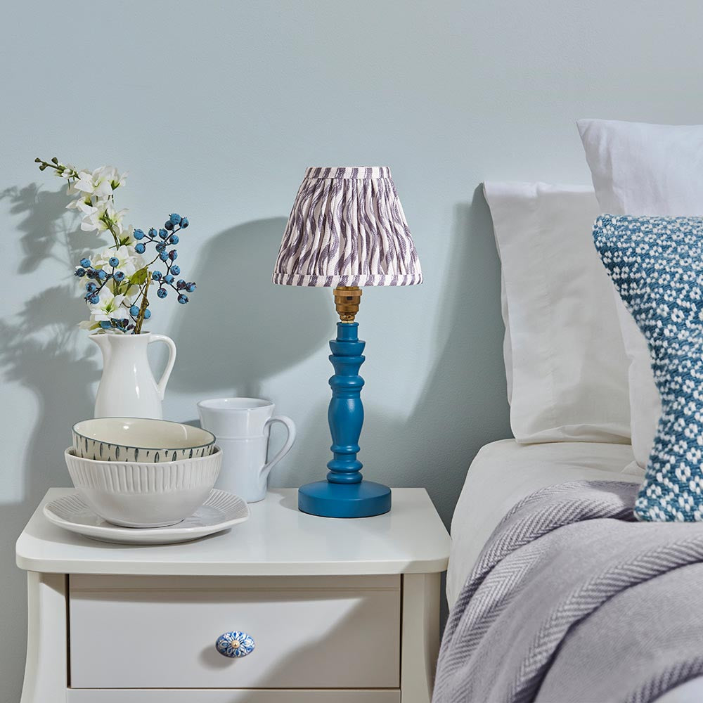 Wooden Blue Bibury & Ripple 16cm Pearl grey shade - Comet Lighting