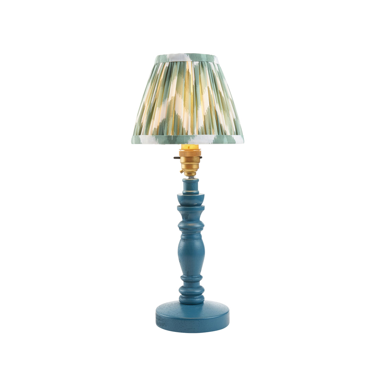 Wooden Blue Bibury & Zigzag 16cm Cotswold green shade - Comet Lighting