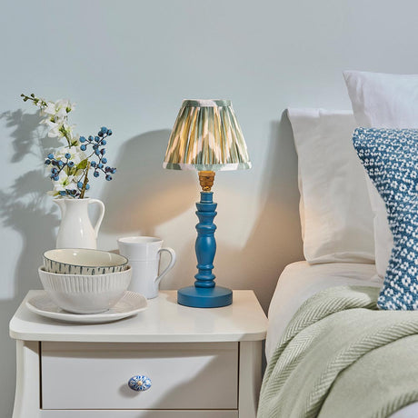 Wooden Blue Bibury & Zigzag 16cm Cotswold green shade - Comet Lighting