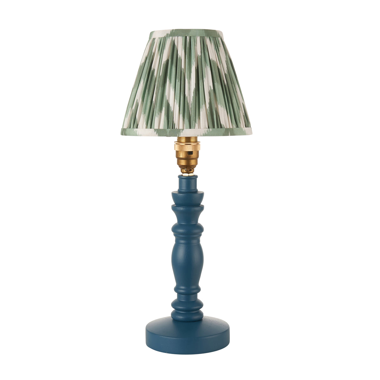 Wooden Blue Bibury & Zigzag 16cm Cotswold green shade - Comet Lighting