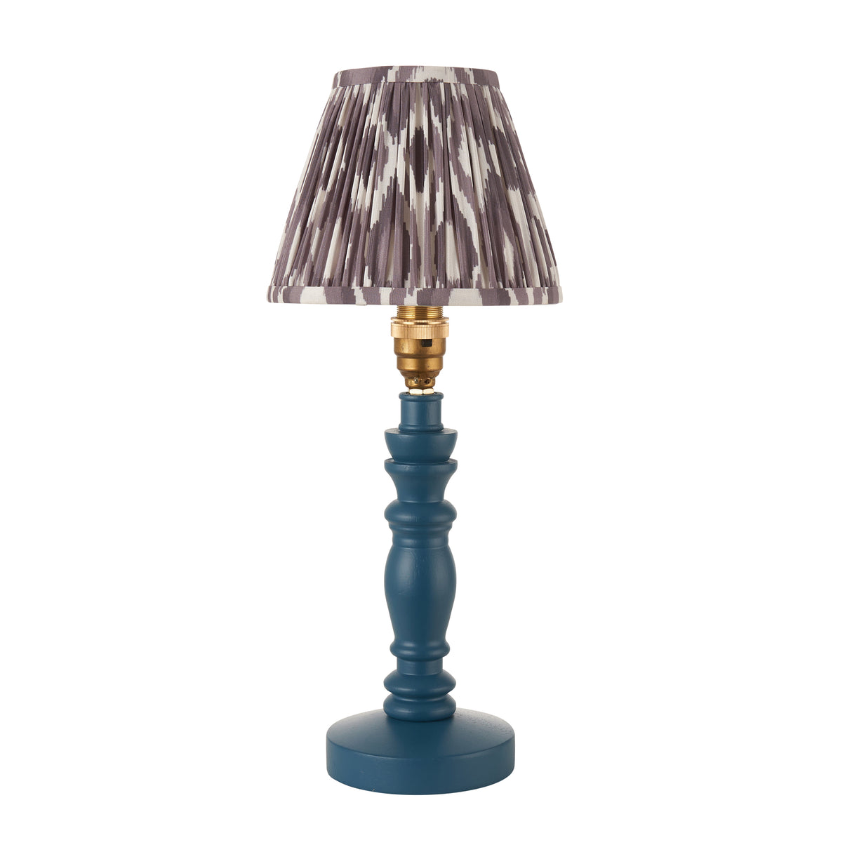 Wooden Blue Bibury & Ikat 16cm Pearl grey shade - Comet Lighting