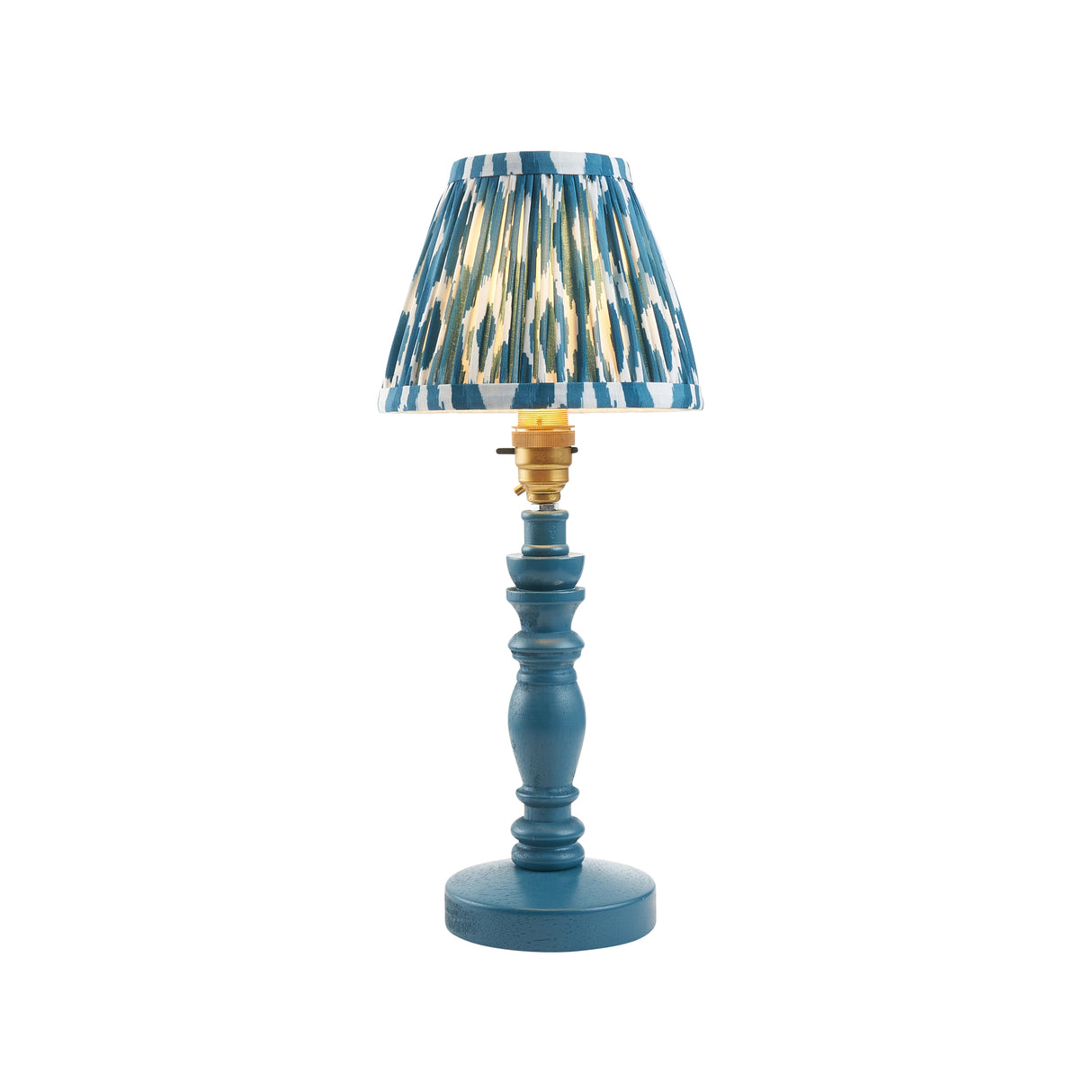 Wooden Blue Bibury & Ikat 16cm Marlin blue shade - Comet Lighting