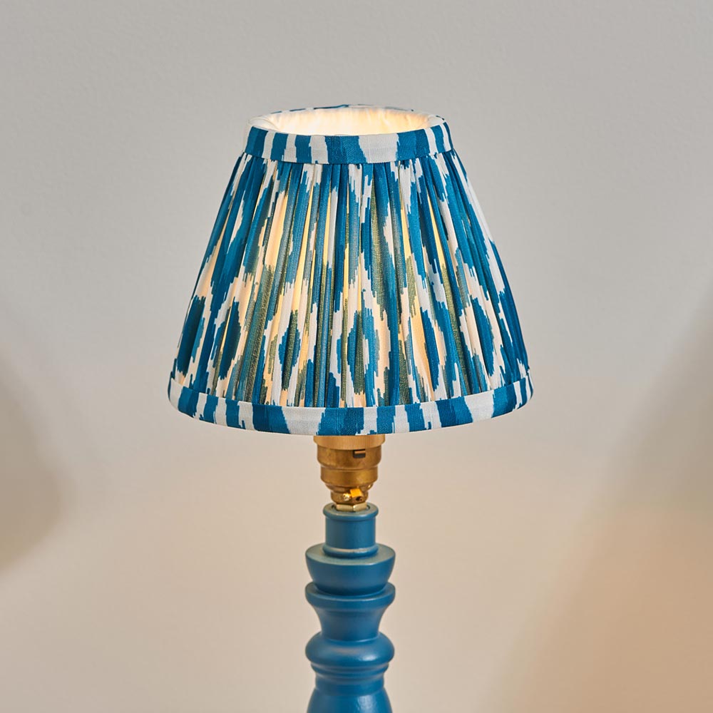 Wooden Blue Bibury & Ikat 16cm Marlin blue shade - Comet Lighting