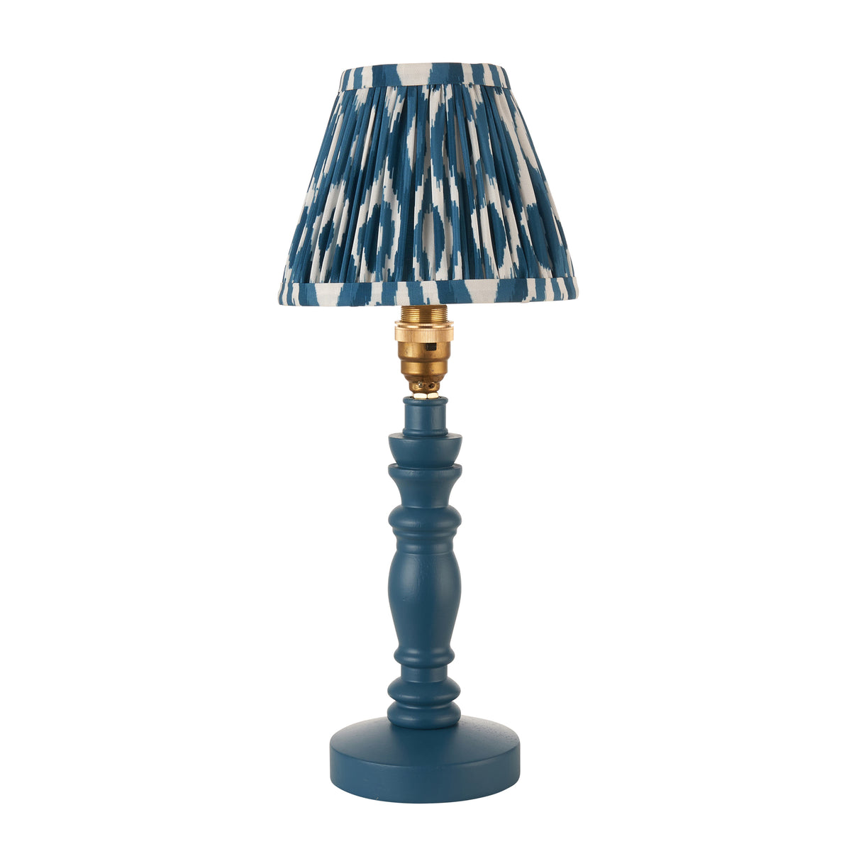 Wooden Blue Bibury & Ikat 16cm Marlin blue shade - Comet Lighting