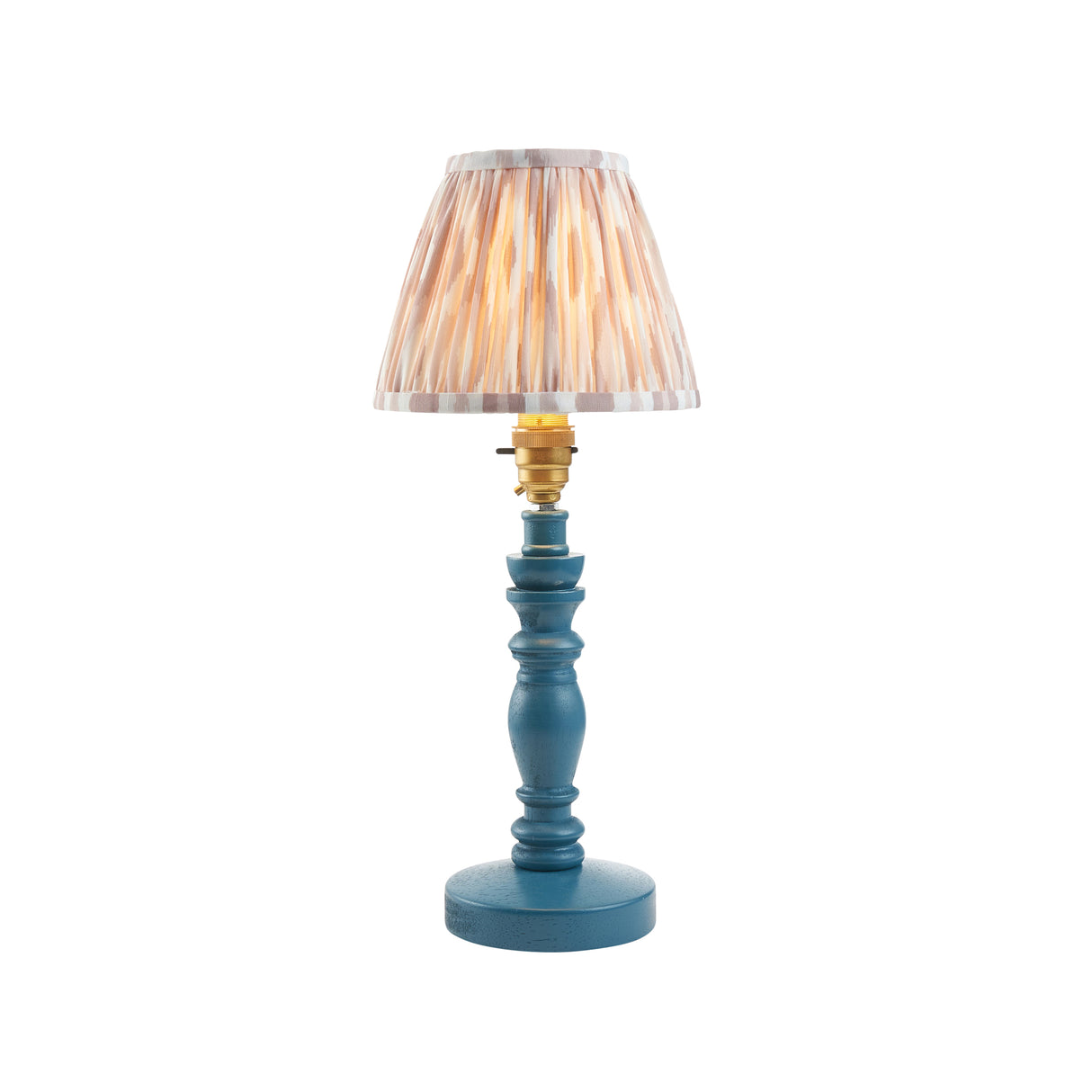 Wooden Blue Bibury & Ikat 16cm Neutral shade - Comet Lighting