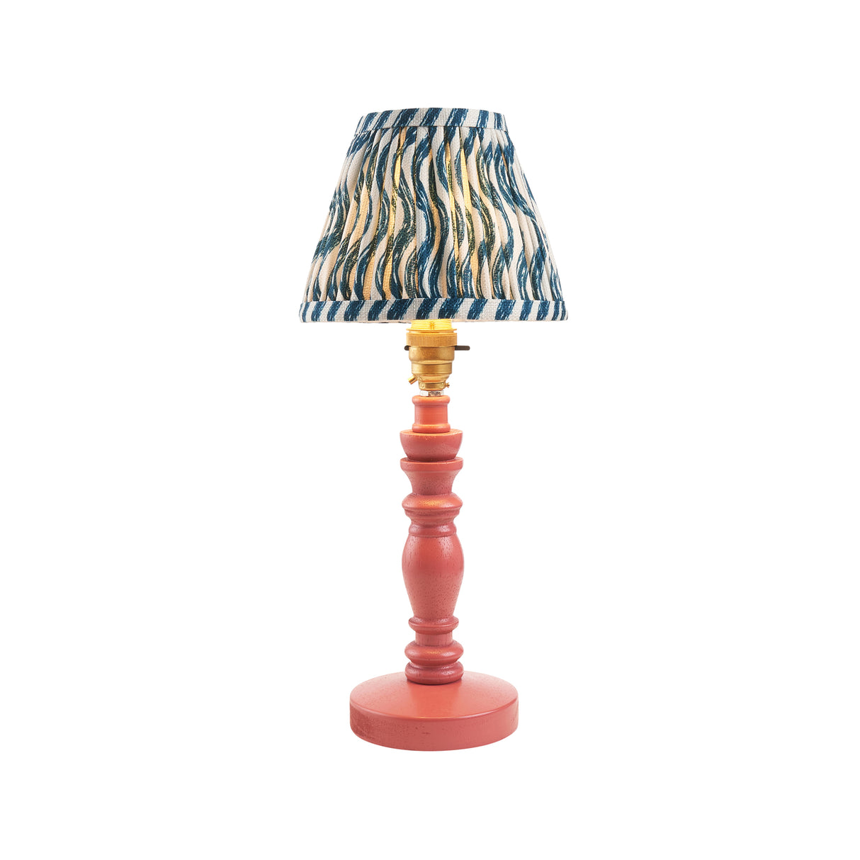 Wooden Pink Bibury & Ripple 16cm Marlin blue shade - Comet Lighting