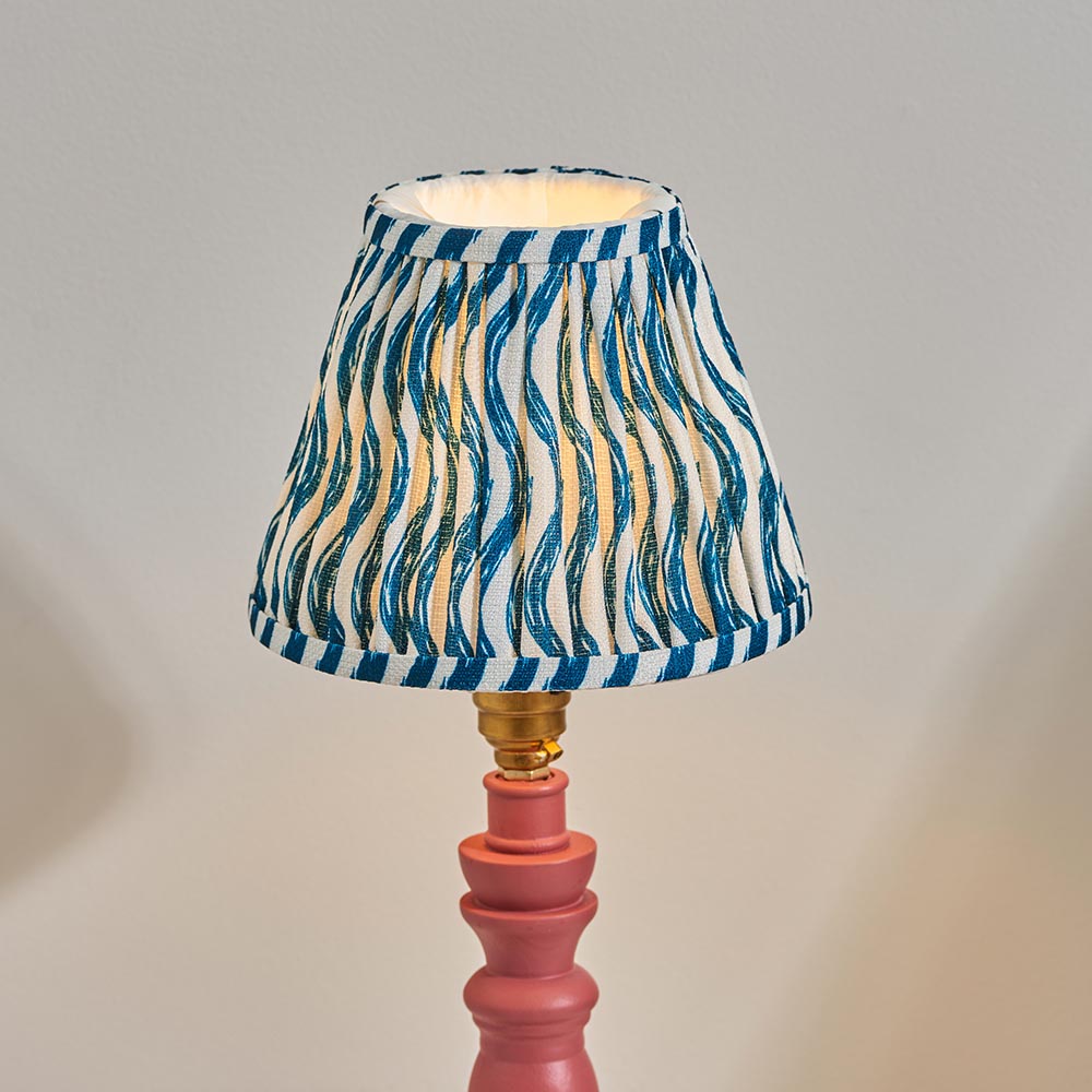 Wooden Pink Bibury & Ripple 16cm Marlin blue shade - Comet Lighting