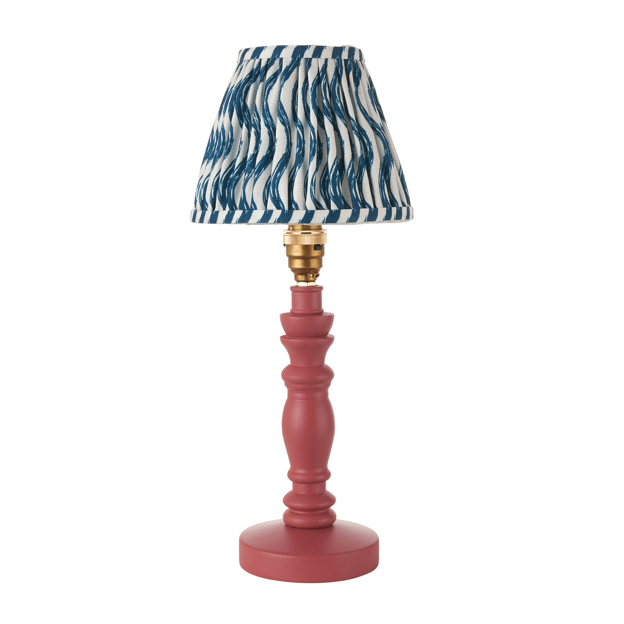 Wooden Pink Bibury & Ripple 16cm Marlin blue shade - Comet Lighting