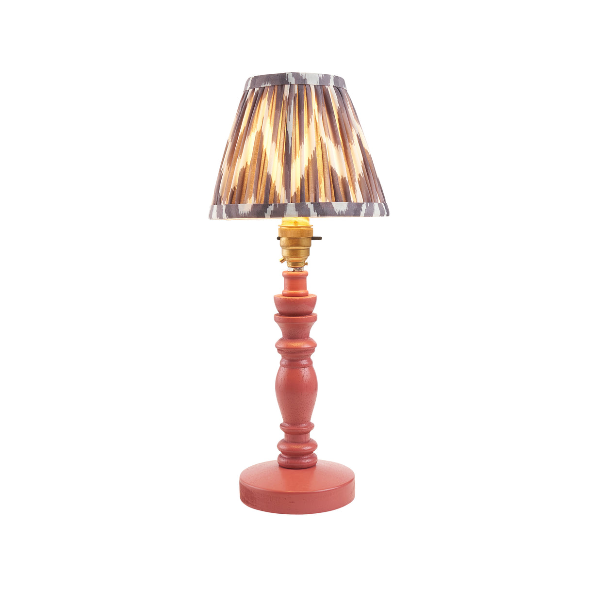 Wooden Pink Bibury & Zigzag 16cm Pearl grey shade - Comet Lighting