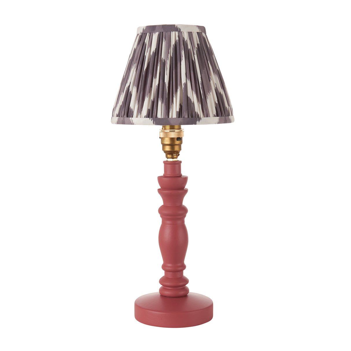 Wooden Pink Bibury & Zigzag 16cm Pearl grey shade - Comet Lighting