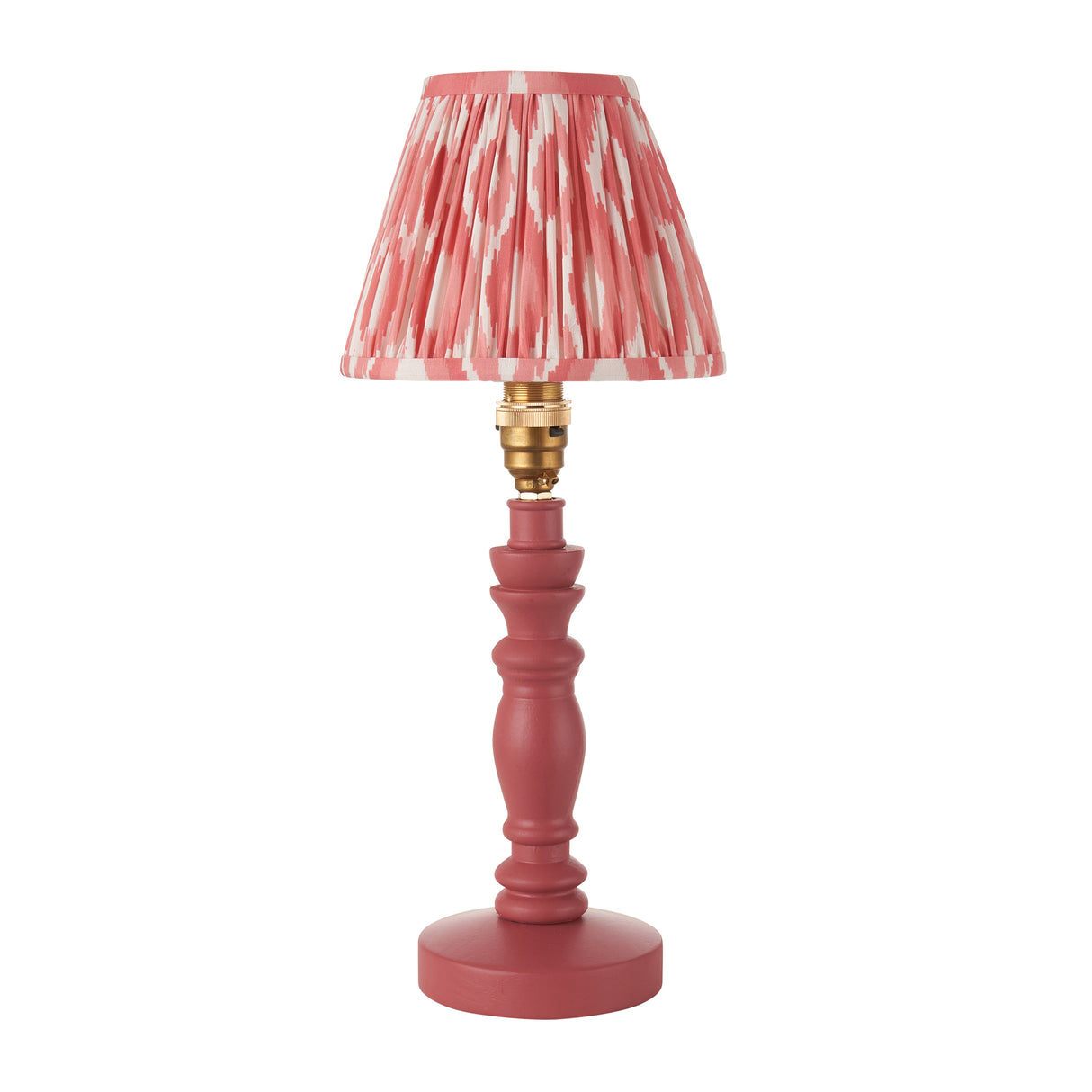Wooden Pink Bibury & Ikat 16cm Coral pink shade - Comet Lighting