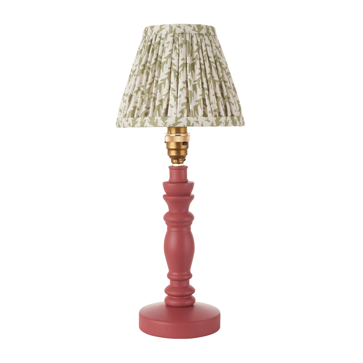 Wooden Pink Bibury & Leaf 16cm Herb garden green shade - Comet Lighting