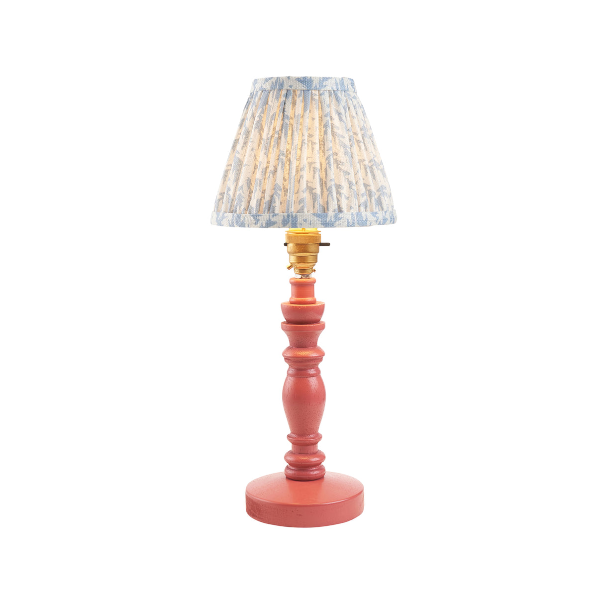 Wooden Pink Bibury & Leaf 16cm Shell bay blue shade - Comet Lighting