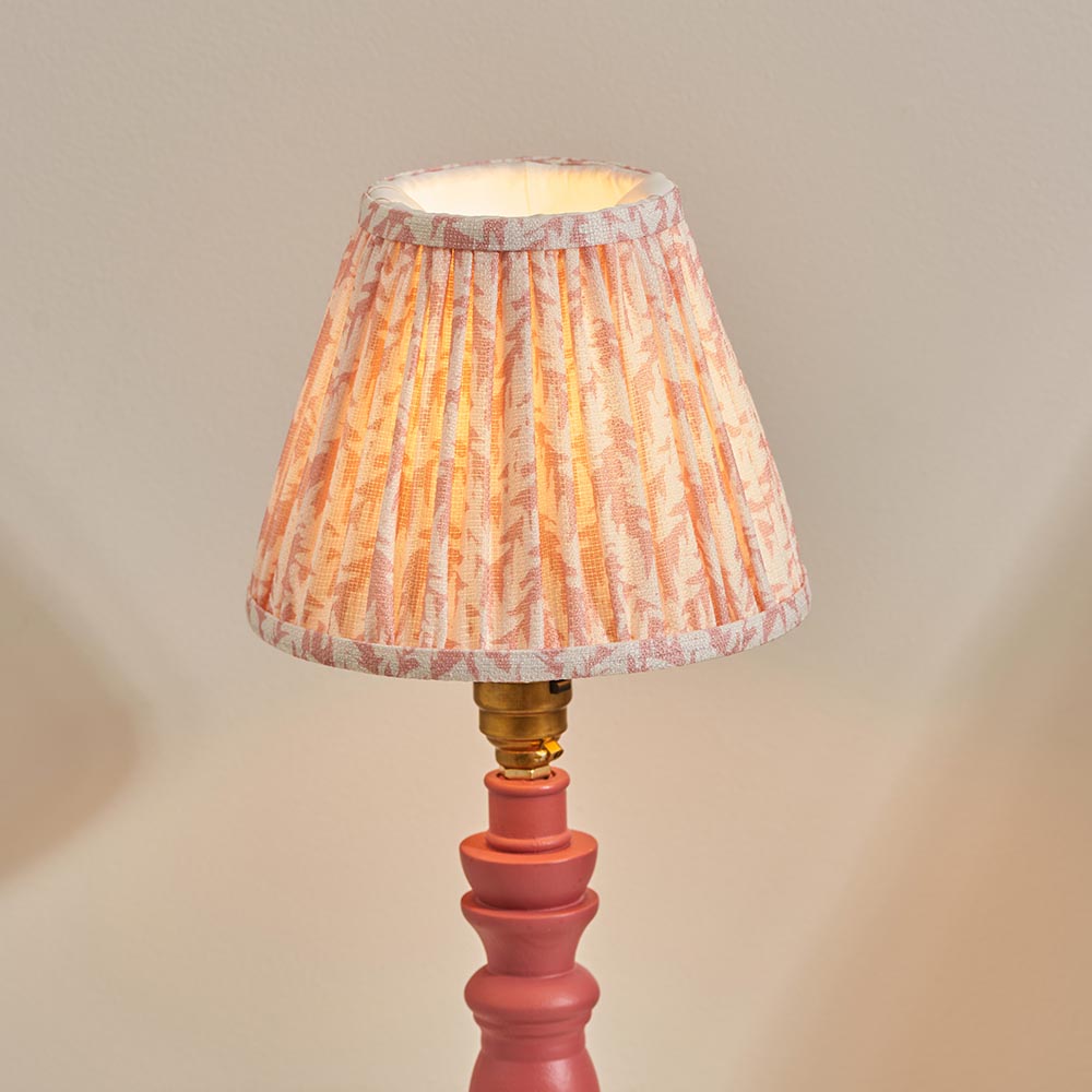 Wooden Pink Bibury & Leaf 16cm Peachy keen shade - Comet Lighting