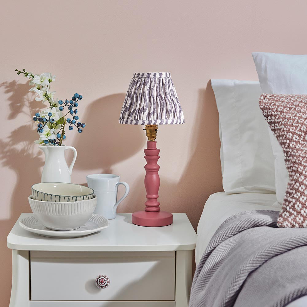 Wooden Pink Bibury & Ripple 16cm Pearl grey shade - Comet Lighting
