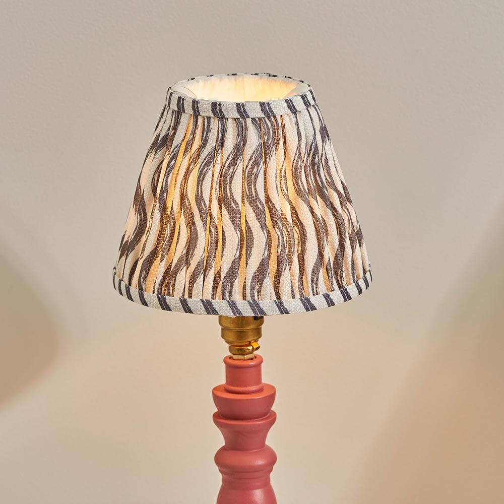 Wooden Pink Bibury & Ripple 16cm Pearl grey shade - Comet Lighting